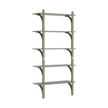 Levi hylla 5 hyllplan - Moss green-mässing, 90 cm - Swedese