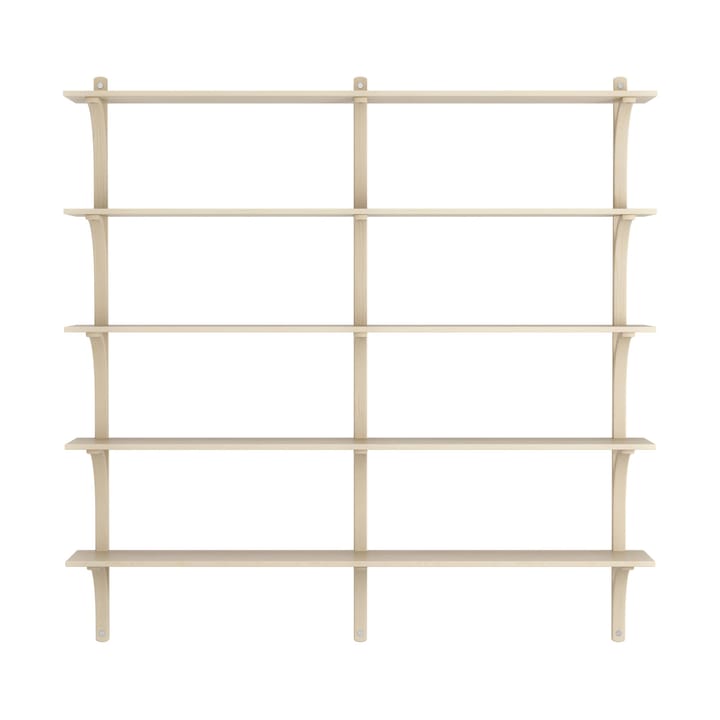 Levi hylla 5 hyllplan, Naturlackerad ask-aluminium, 180 cm Swedese
