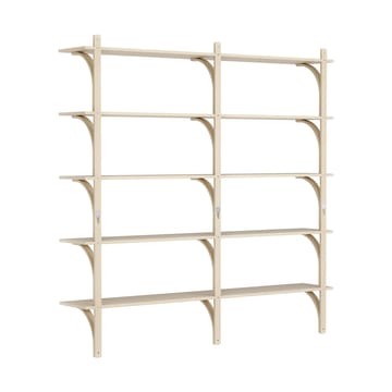 Levi hylla 5 hyllplan - Naturlackerad ask-aluminium, 180 cm - Swedese