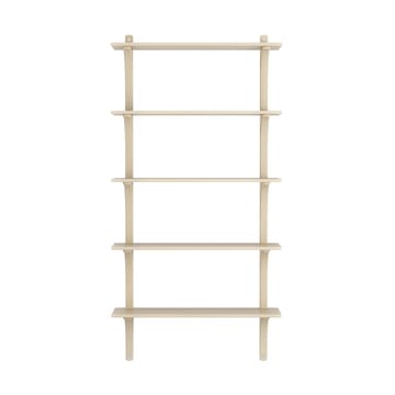 Levi hylla 5 hyllplan - Naturlackerad ask-aluminium, 90 cm - Swedese