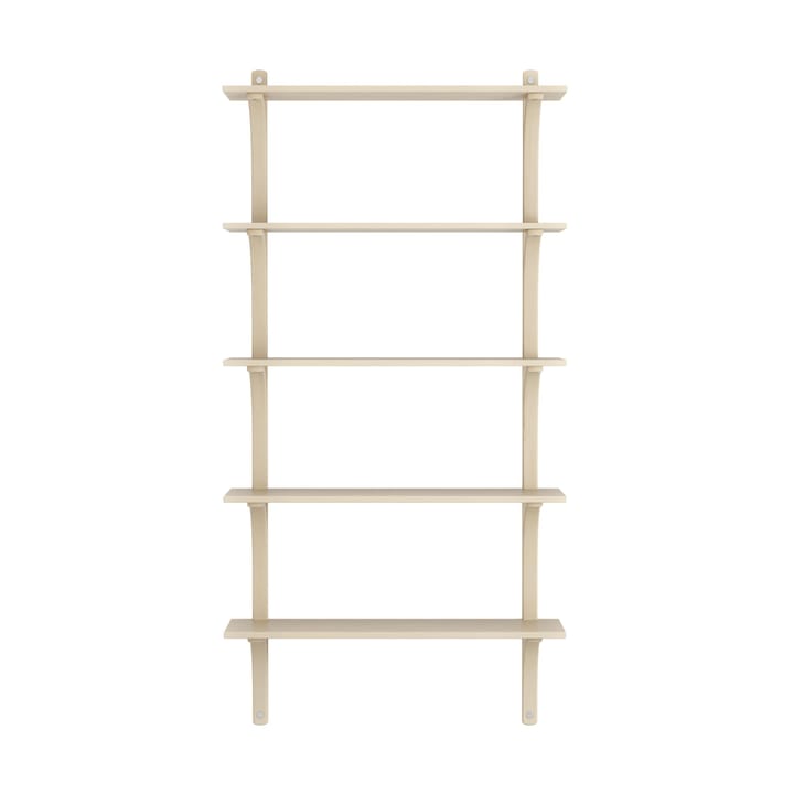 Levi hylla 5 hyllplan, Naturlackerad ask-aluminium, 90 cm Swedese