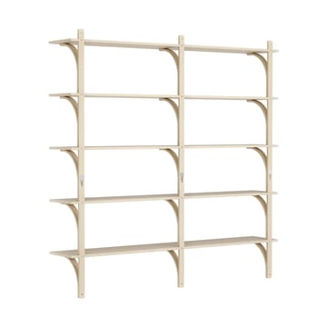 Levi hylla 5 hyllplan - Naturlackerad ask-mässing, 180 cm - Swedese