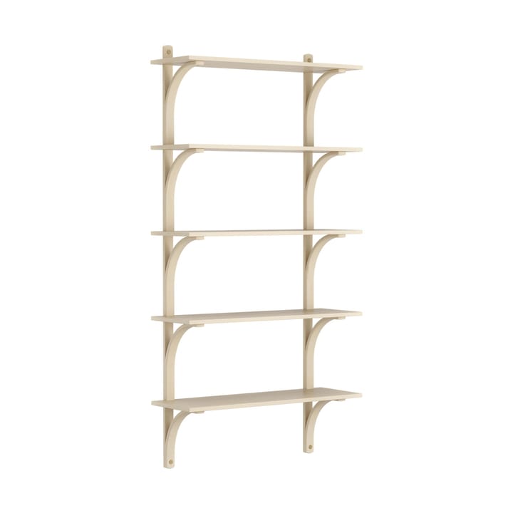 Levi hylla 5 hyllplan - Naturlackerad ask-mässing, 90 cm - Swedese