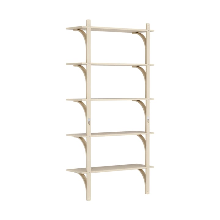 Levi hylla 5 hyllplan, Naturlackerad ask-mässing, 90 cm Swedese