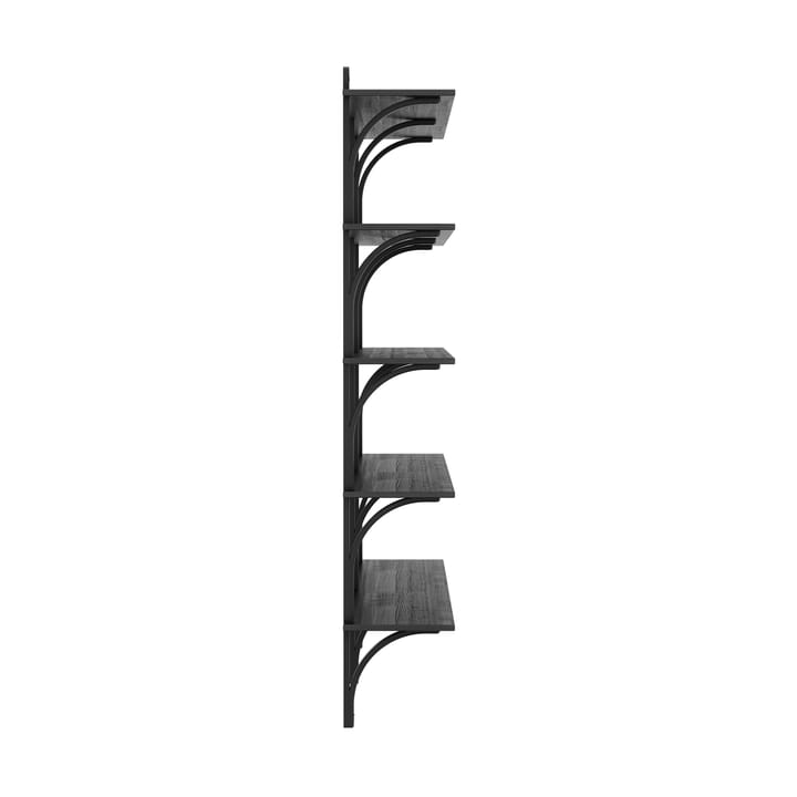 Levi hylla 5 hyllplan, Svartlaserad ask-aluminium, 180 cm Swedese