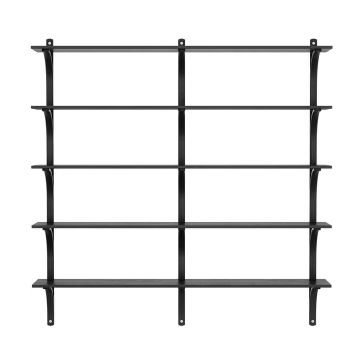 Levi hylla 5 hyllplan, Svartlaserad ask-aluminium, 180 cm Swedese