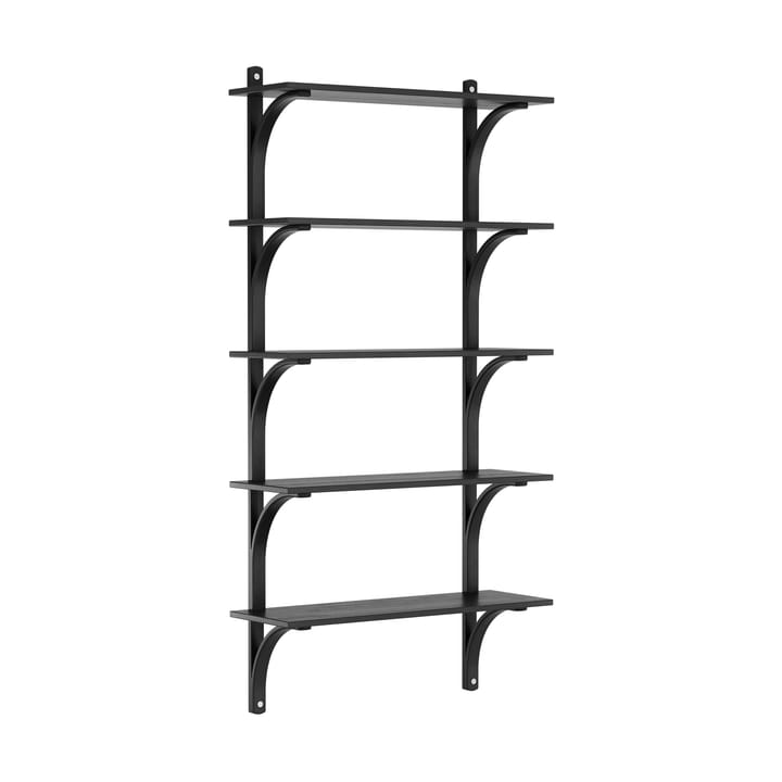 Levi hylla 5 hyllplan - Svartlaserad ask-aluminium, 90 cm - Swedese