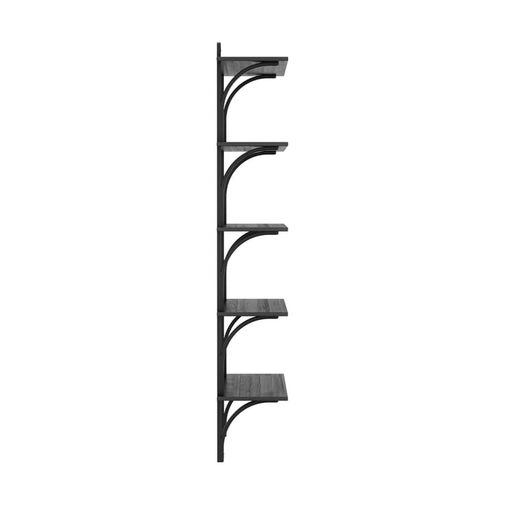 Levi hylla 5 hyllplan, Svartlaserad ask-aluminium, 90 cm Swedese