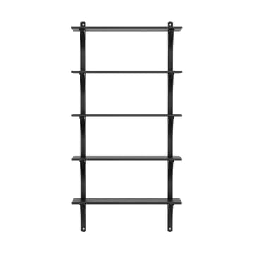 Levi hylla 5 hyllplan - Svartlaserad ask-aluminium, 90 cm - Swedese