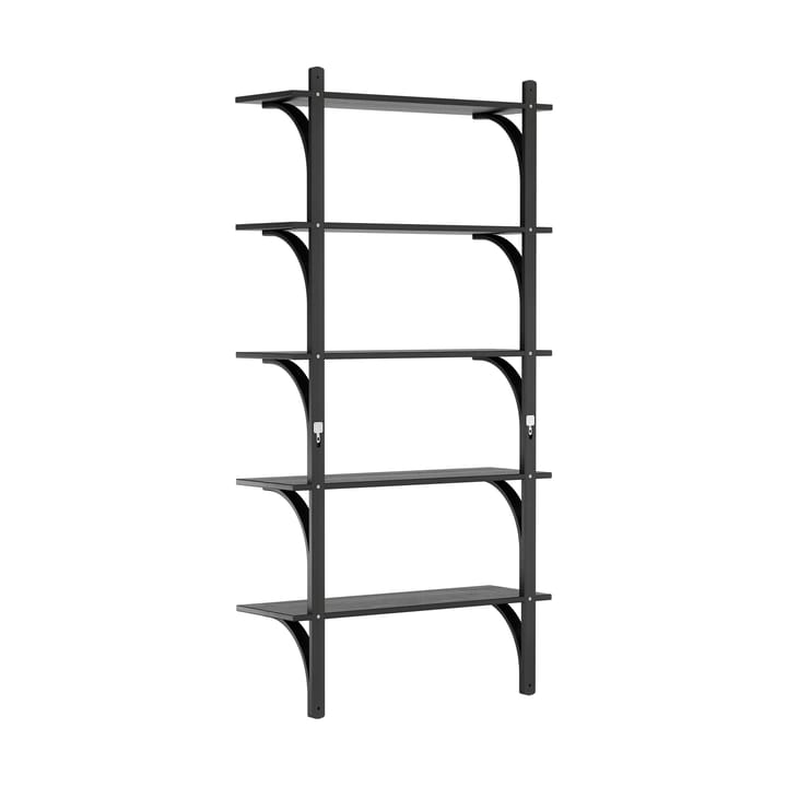 Levi hylla 5 hyllplan, Svartlaserad ask-aluminium, 90 cm Swedese