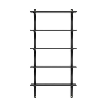 Levi hylla 5 hyllplan - Svartlaserad ask-mässing, 90 cm - Swedese