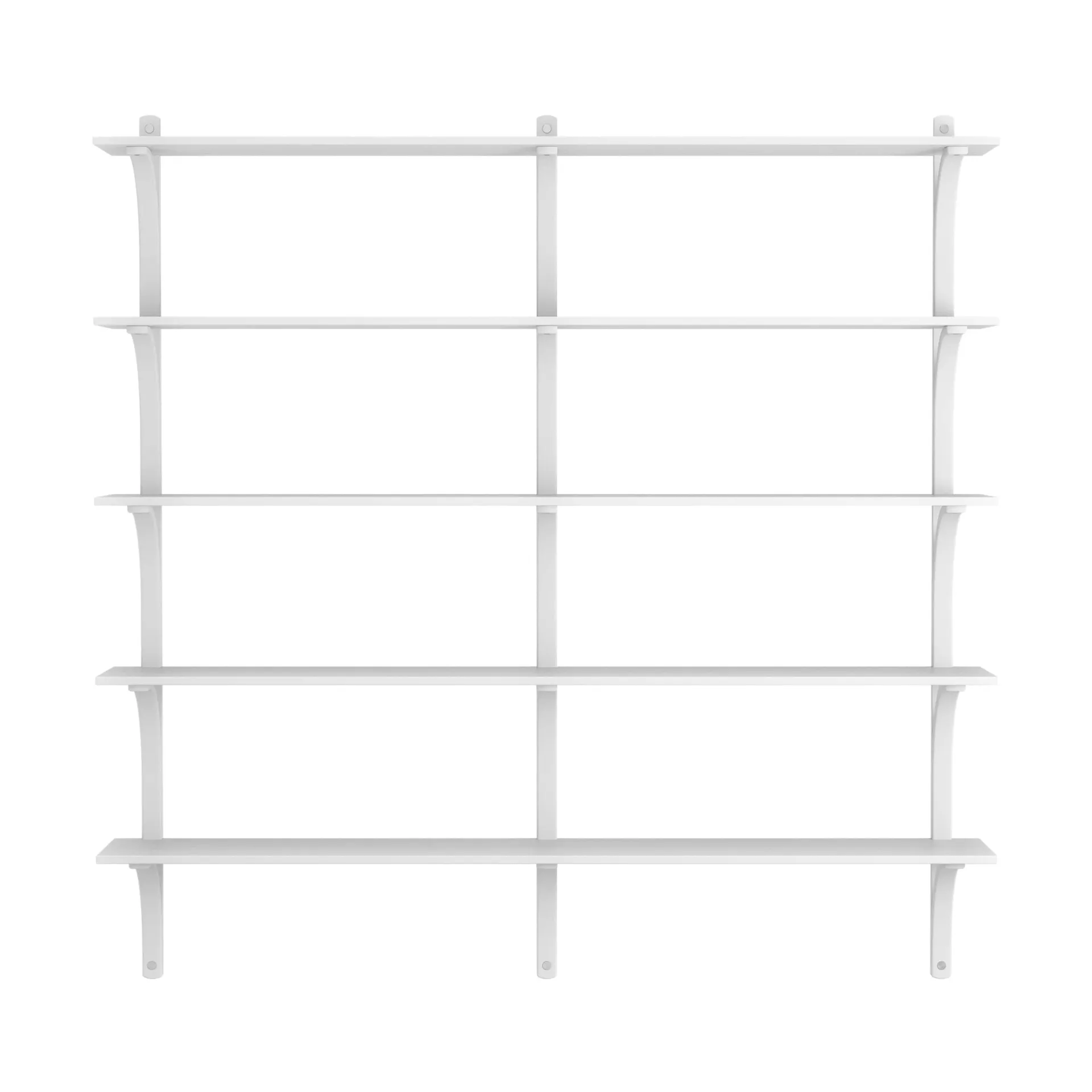 Levi hylla 5 hyllplan, Vitlaserad ask-aluminium, 180 cm Swedese