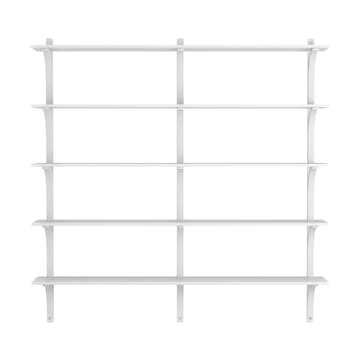 Levi hylla 5 hyllplan - Vitlaserad ask-aluminium, 180 cm - Swedese
