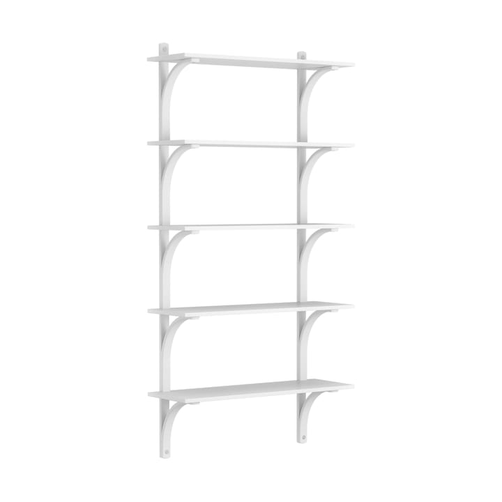 Levi hylla 5 hyllplan - Vitlaserad ask-aluminium, 90 cm - Swedese