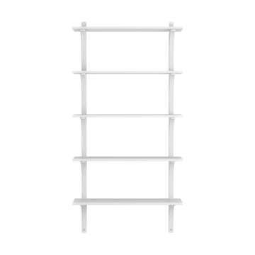 Levi hylla 5 hyllplan - Vitlaserad ask-aluminium, 90 cm - Swedese