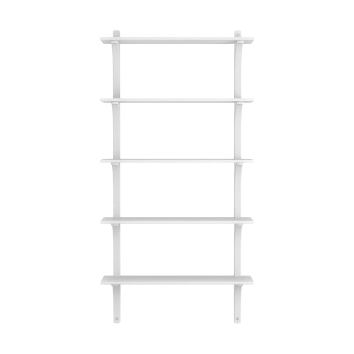 Levi hylla 5 hyllplan, Vitlaserad ask-aluminium, 90 cm Swedese
