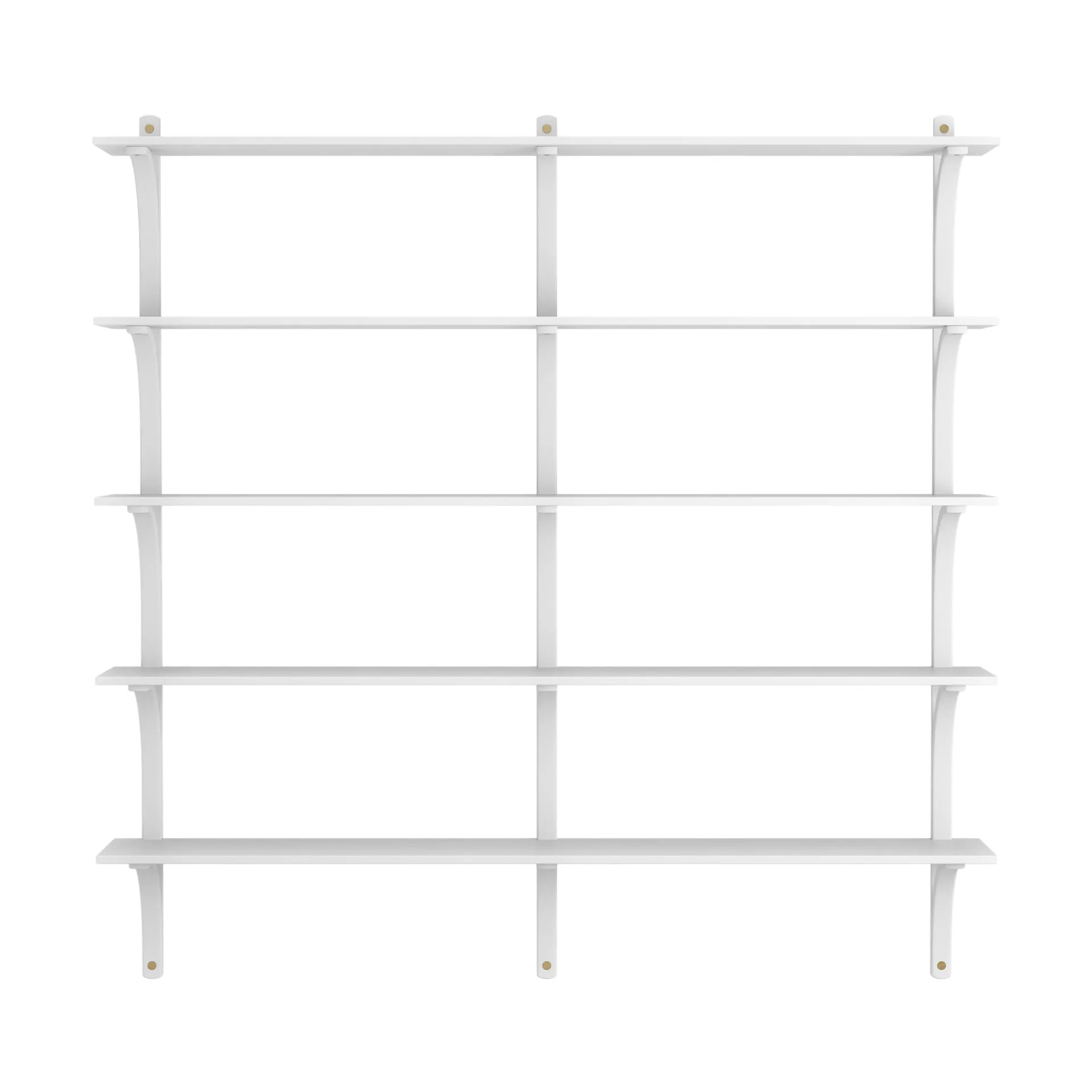 Levi hylla 5 hyllplan, Vitlaserad ask-mässing, 180 cm Swedese