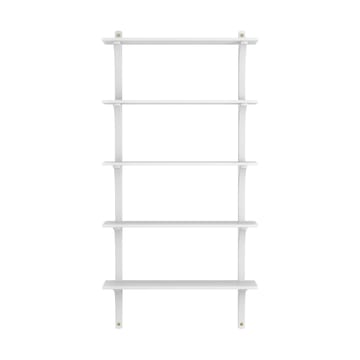 Levi hylla 5 hyllplan - Vitlaserad ask-mässing, 90 cm - Swedese