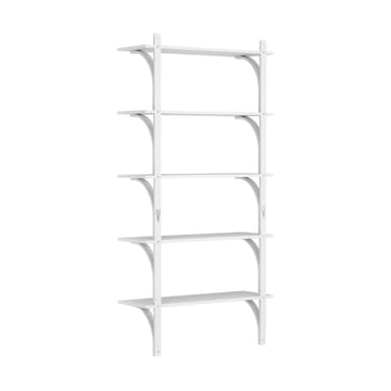 Levi hylla 5 hyllplan - Vitlaserad ask-mässing, 90 cm - Swedese