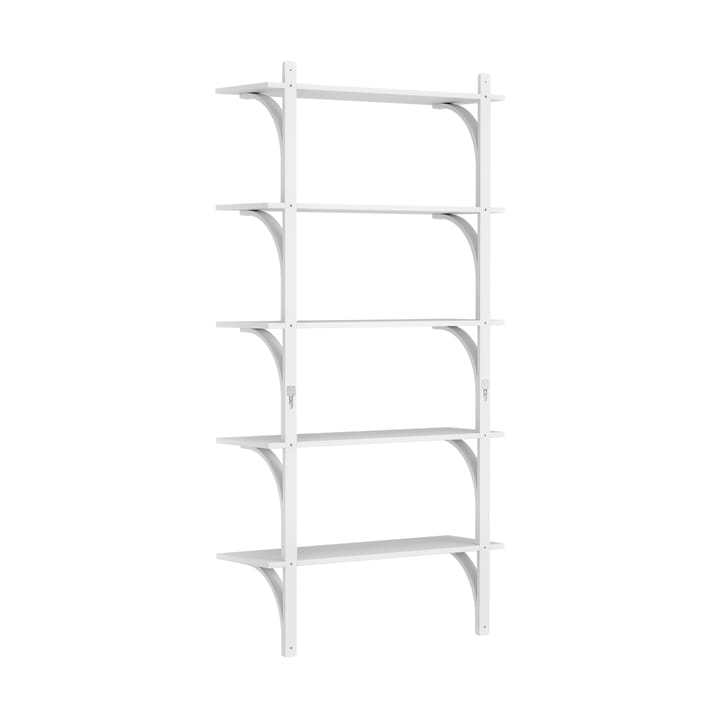 Levi hylla 5 hyllplan, Vitlaserad ask-mässing, 90 cm Swedese