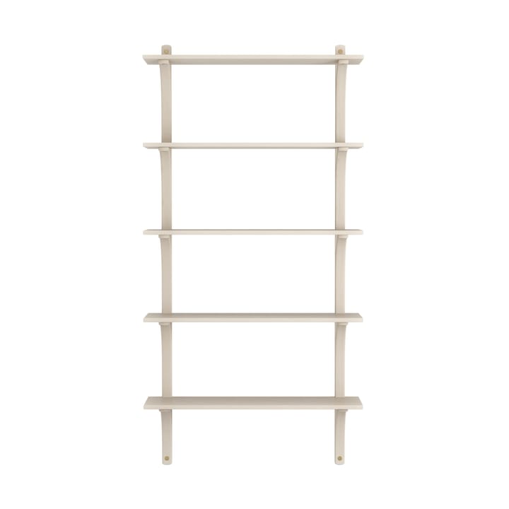 Levi hylla 5 hyllplan, Vitpigmenterad ask-mässing, 90 cm Swedese