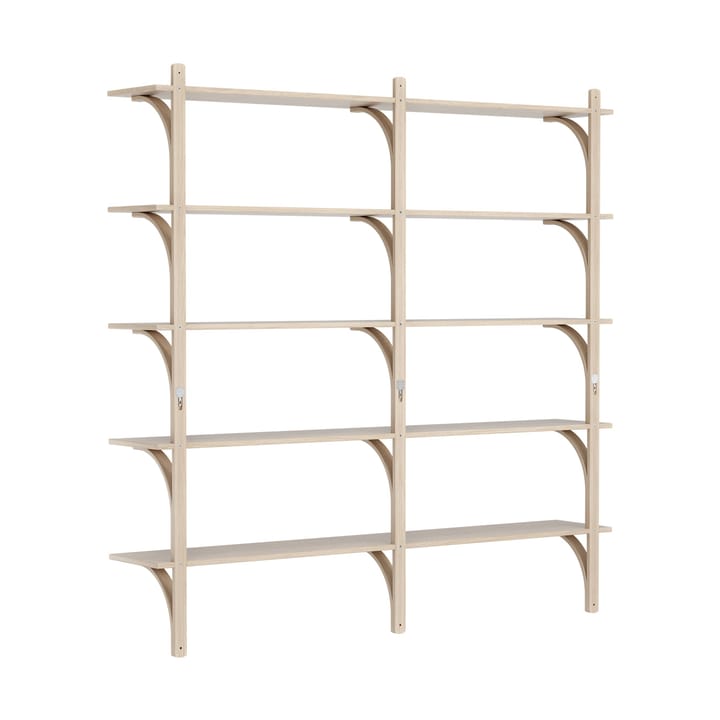 Levi hylla 5 hyllplan, Vitpigmenterad ek-mässing, 180 cm Swedese