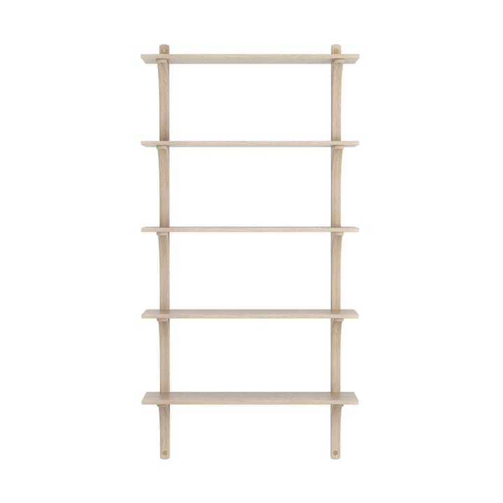 Levi hylla 5 hyllplan, Vitpigmenterad ek-mässing, 90 cm Swedese