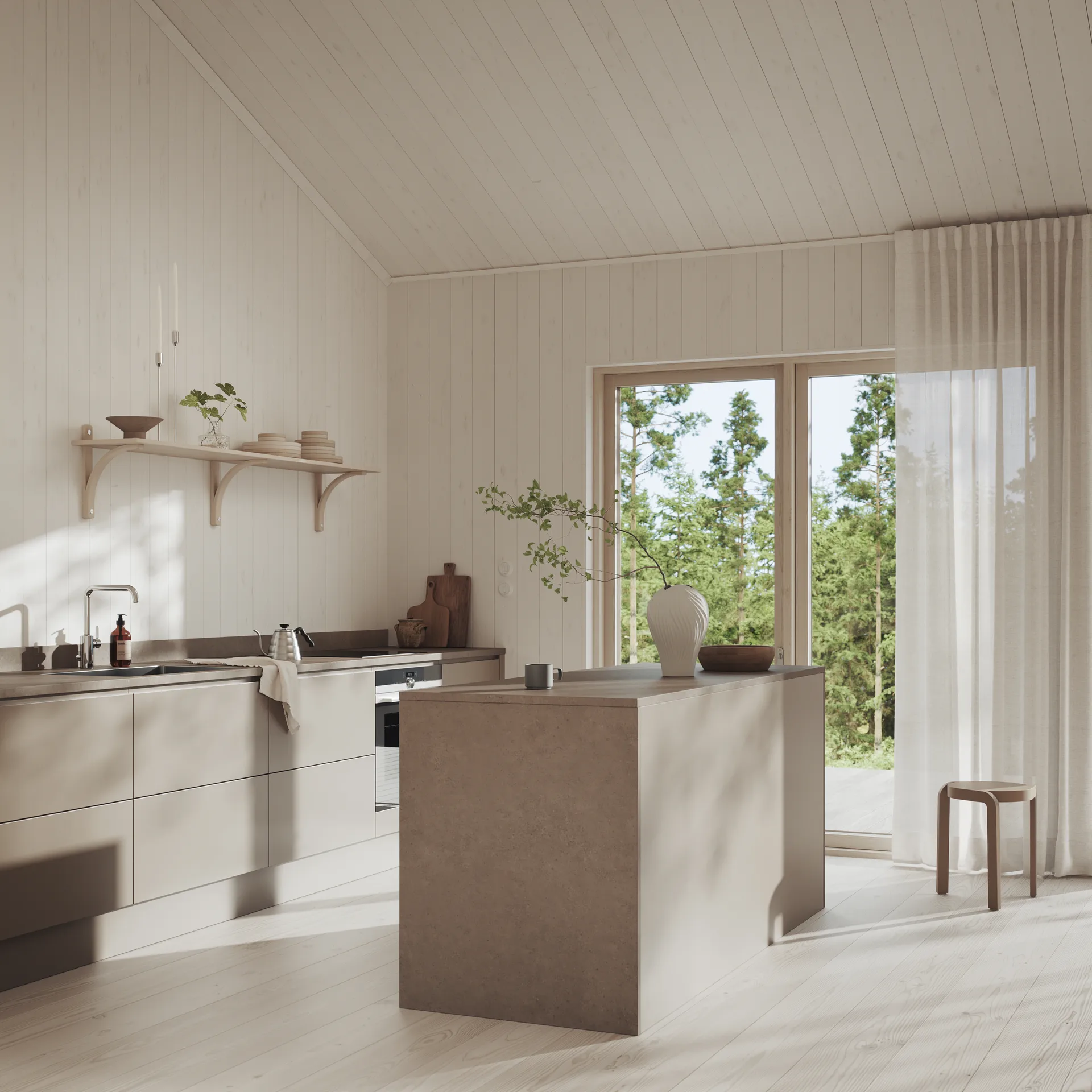 Levi hylla, Moss green-rostfritt stål, 2 hyllplan, 90 cm Swedese