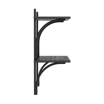 Levi hylla - Svart ask-rostfritt stål, 2 hyllplan, 90 cm - Swedese