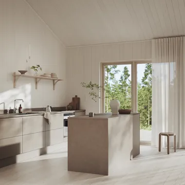 Levi hylla - Vit ask-mässing, 2 hyllplan, 90 cm - Swedese