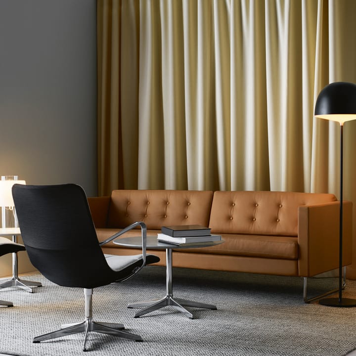 Madison soffa 3-sits - läder elmosoft 02020 ljusbrun, stålmedar krom - Swedese