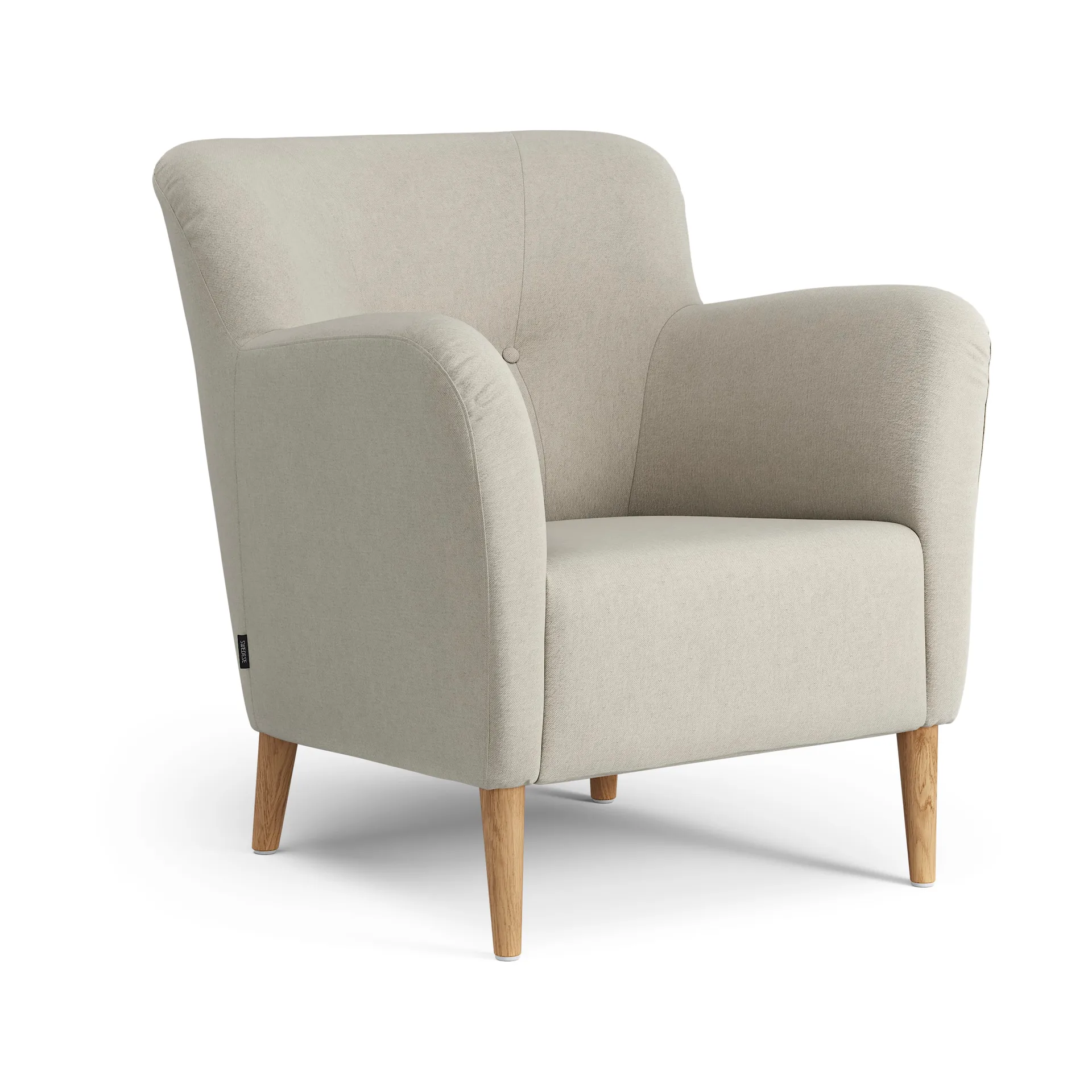 Nova fåtölj med knappar, Linara 05 Porridge-ek oljad Swedese