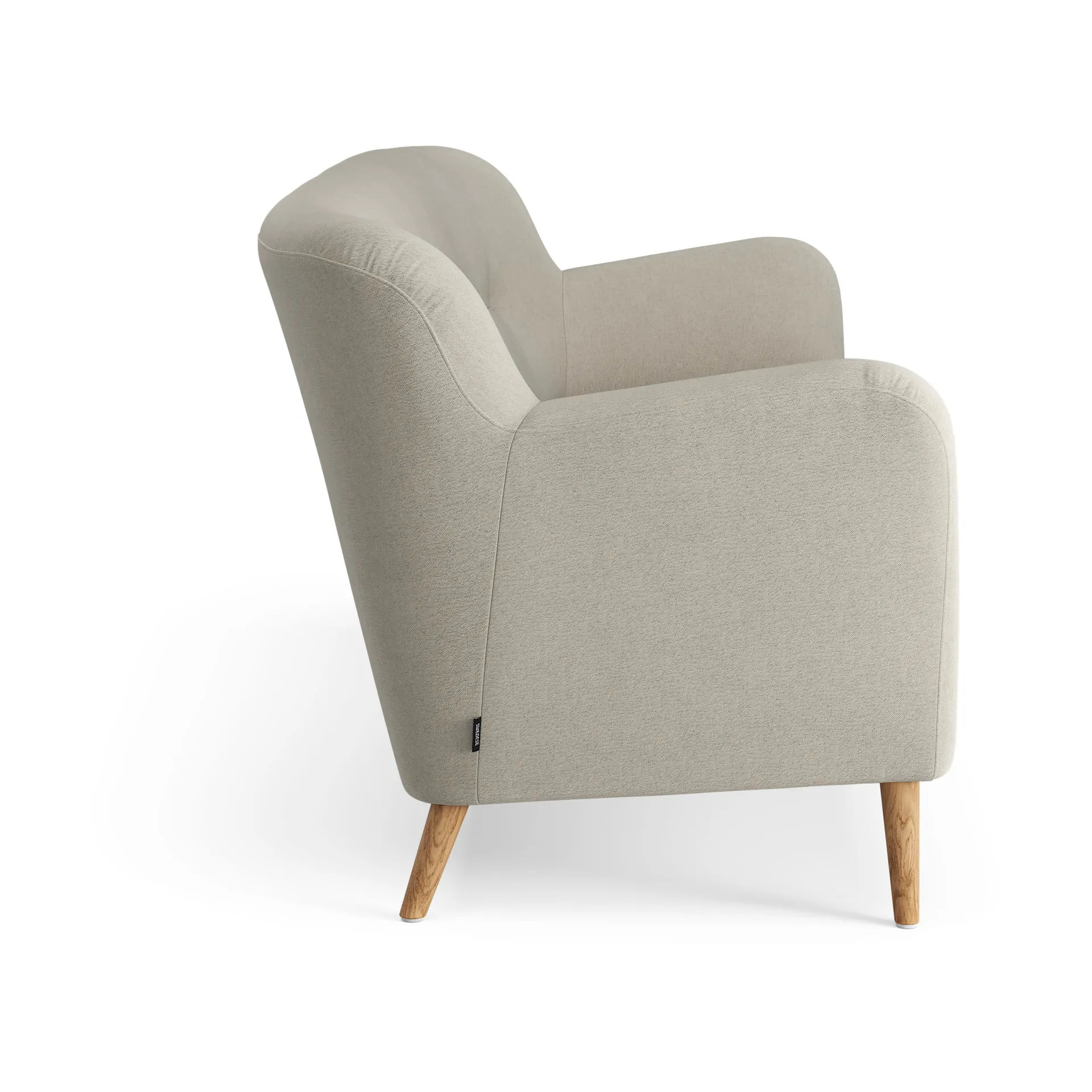 Nova soffa 3-sits med knappar 200 cm, Linara 05 Porridge-ek oljad Swedese