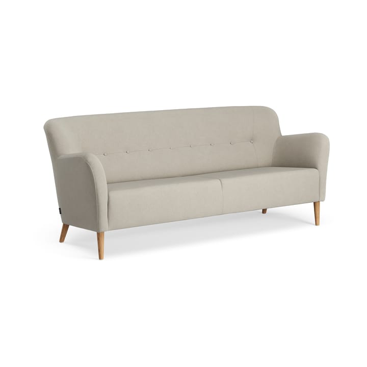 Nova soffa 3-sits med knappar 200 cm - Linara 05 Porridge-ek oljad - Swedese