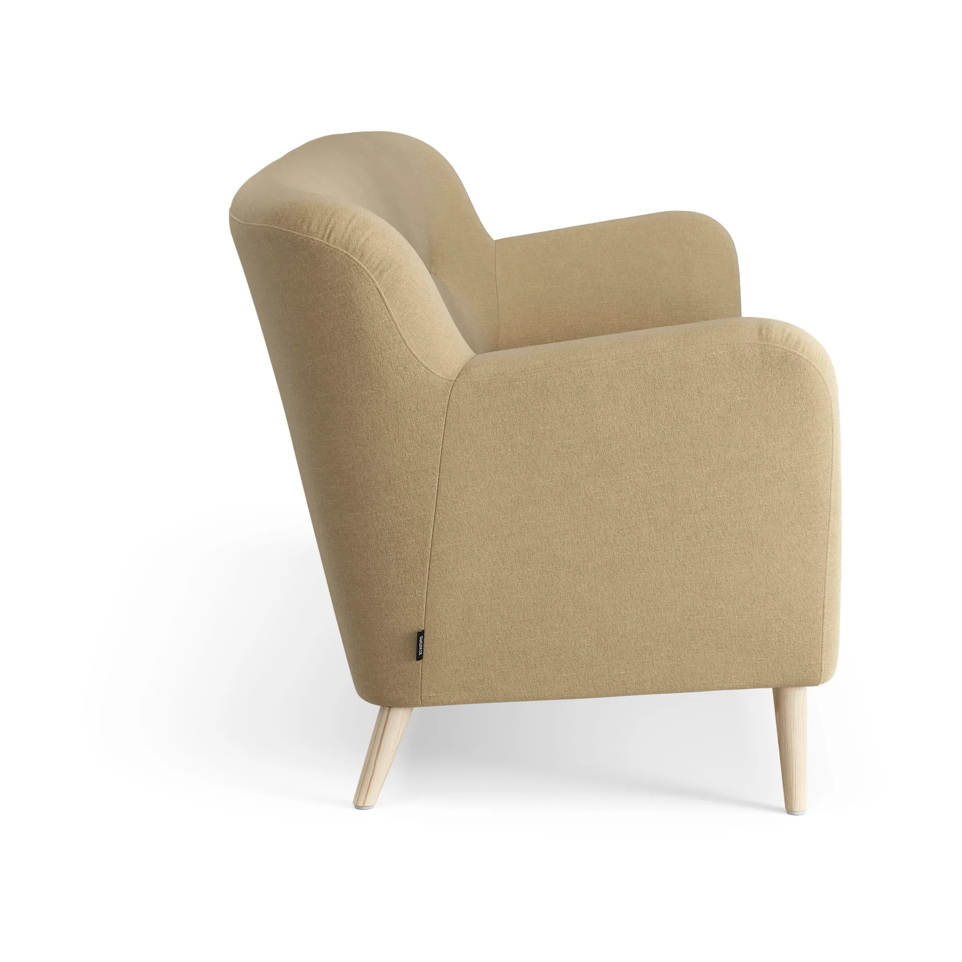 Nova soffa 3-sits med knappar 200 cm, Linara 08 Fudge-ask naturlack Swedese