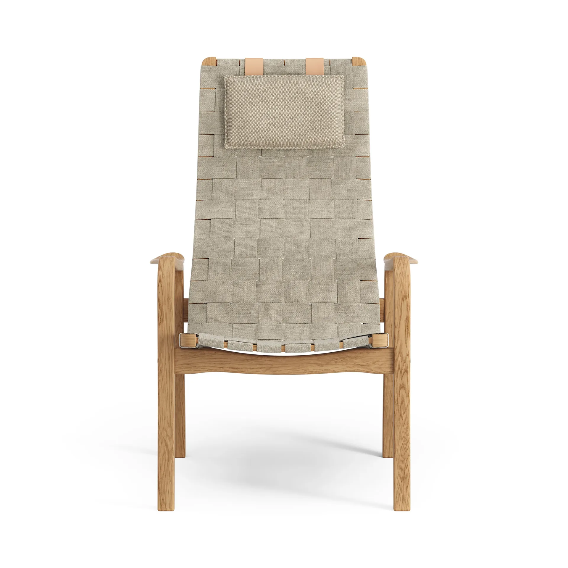 Primo fåtölj hög med nackkudde oljad ek, Natur Swedese