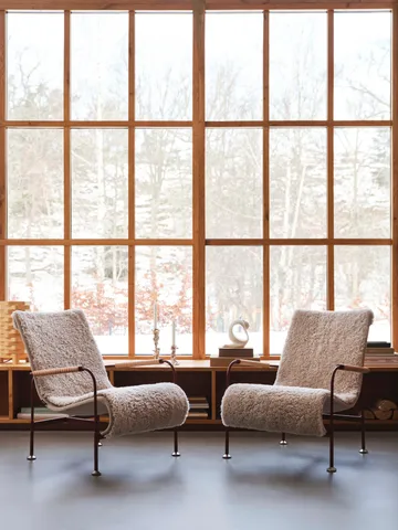 Serpentine fåtölj - Fårskinn Moonlight-krom - Swedese