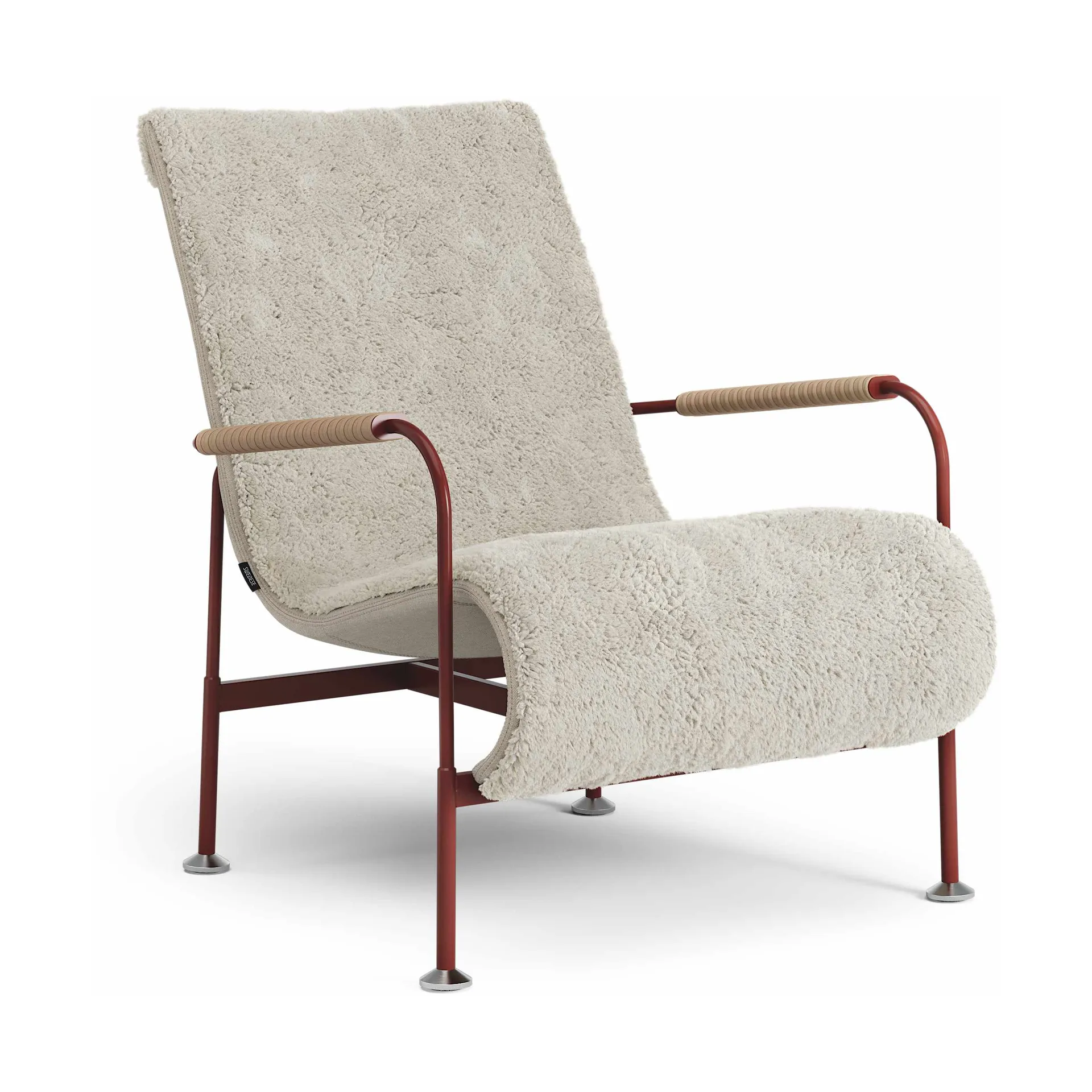 Serpentine fåtölj, Fårskinn Moonlight-röd-tärnsjö Nature Swedese