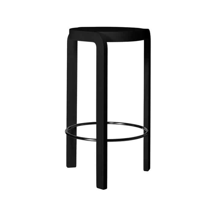 Spin barpall - ask svart lasyr, fotring i krom - Swedese