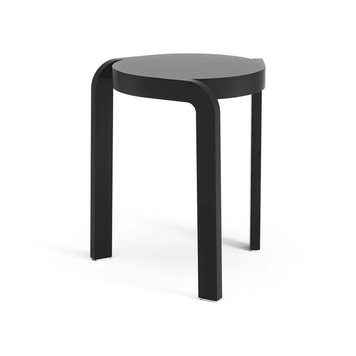 Spin rund pall H44 cm - Ask svartlaserad, Ø32x44 cm - Swedese