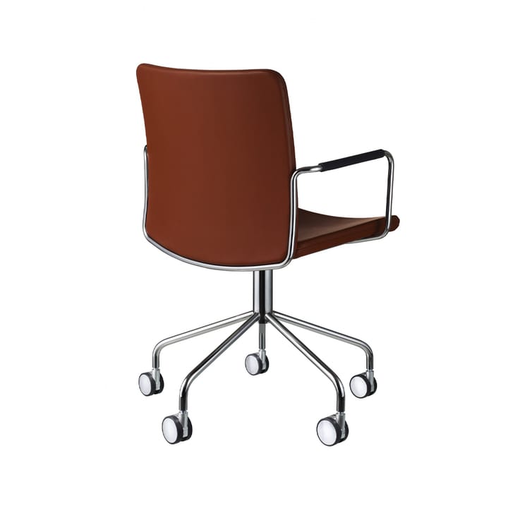 Stella kontorsstol med armstöd, Elmosoft 33004 brun-krom Swedese
