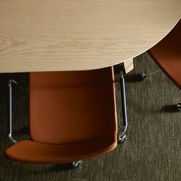 Stella kontorsstol med hjul höj/sänkbar - Läder elmosoft 33004 brun-krom, ej svikt  - Swedese