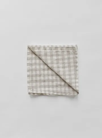 Gingham rutig linneservett 45x45 cm - Natural - Tell Me More