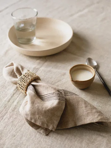 Livia linneservett 45x45 cm - Beige - Tell Me More