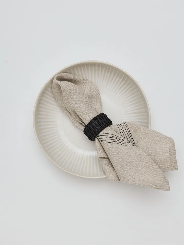 Livia linneservett 45x45 cm - Beige - Tell Me More