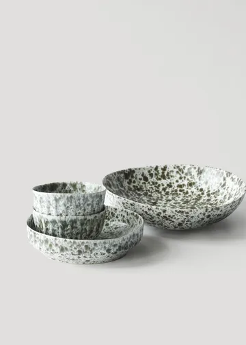 Rivoli salladsskål medium Ø30 cm - Green splatter - Tell Me More