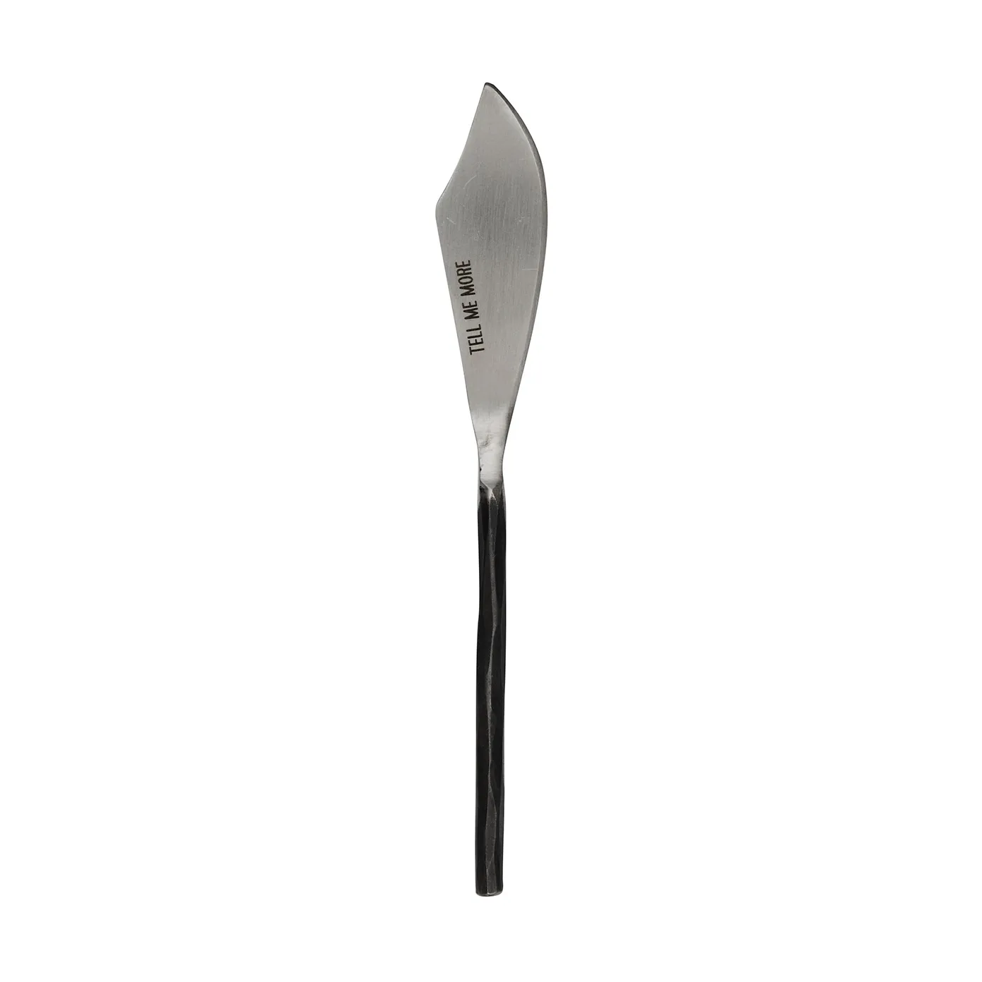 Steel ostkniv small, Opolerat stål Tell Me More