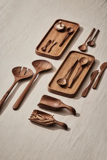 Teak serveringsbricka 12,5x27,5 cm - Brun - Tell Me More