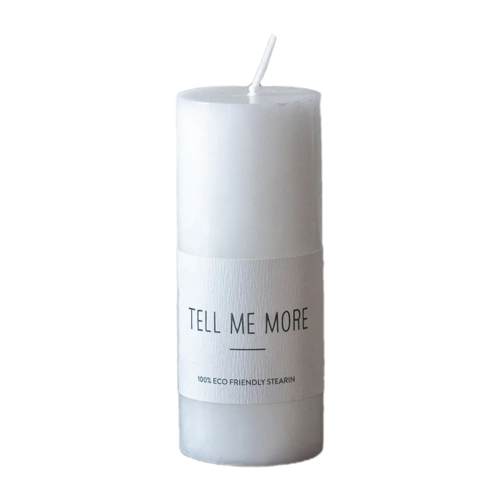 Tell Me More stearinljus S 10 cm, Vit Tell Me More