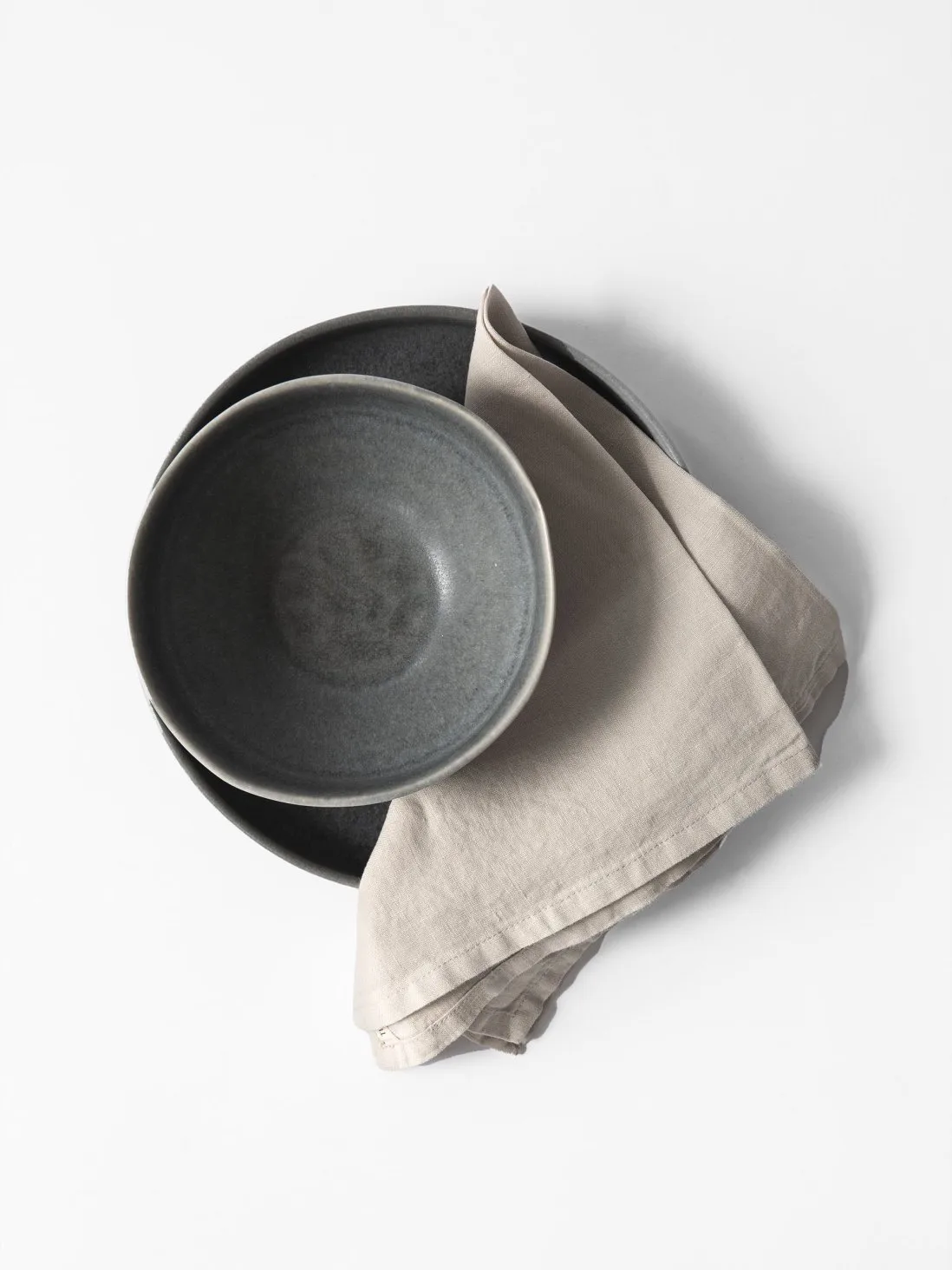 Washed linen tygservett 45x45 cm, Warm grey Tell Me More